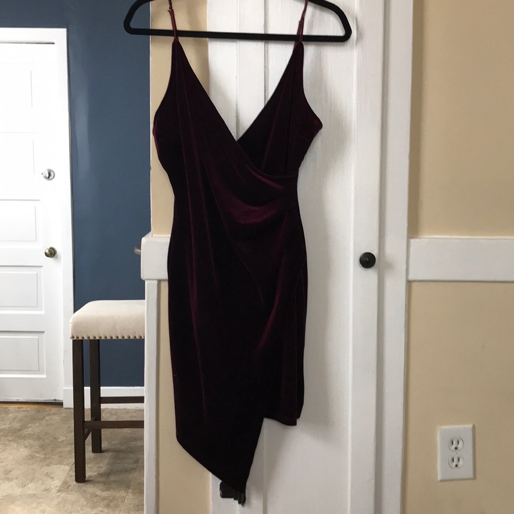 Sexy crushed velvet dress (burgundy)